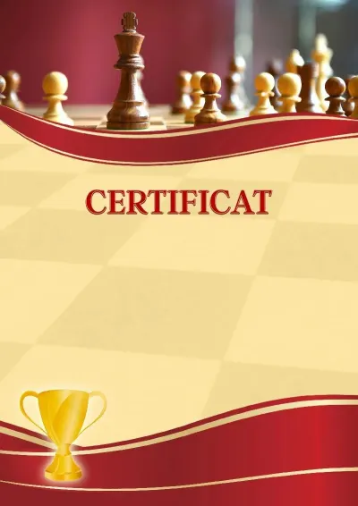 Șablon de certificat sportiv „Șah”