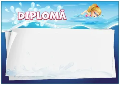 Șablon de diplomă pentru copii „Piscina mea”