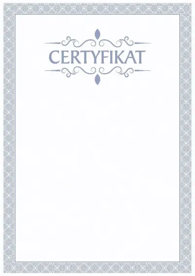 Szablon uroczystego certyfikatu «Błękitna Bryza»