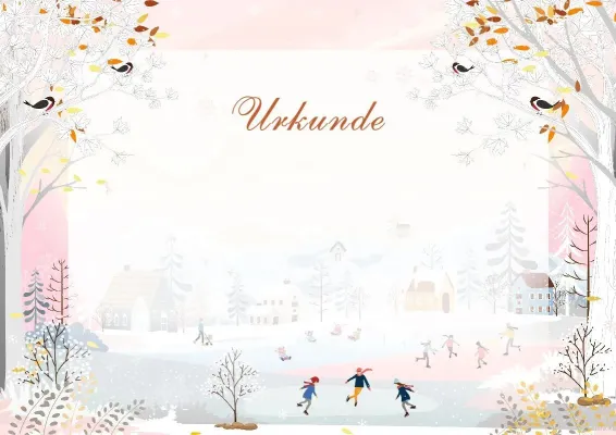 Künstlerische Urkunden-Vorlage «Erster Wintertag»
