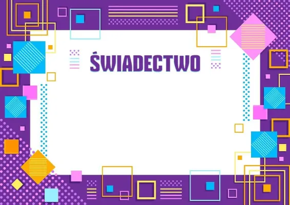 Szablon świadectwa «Geometria talentu»