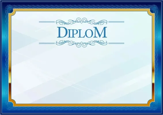 Feierliche Diplom-Vorlage «Blau in Gold»