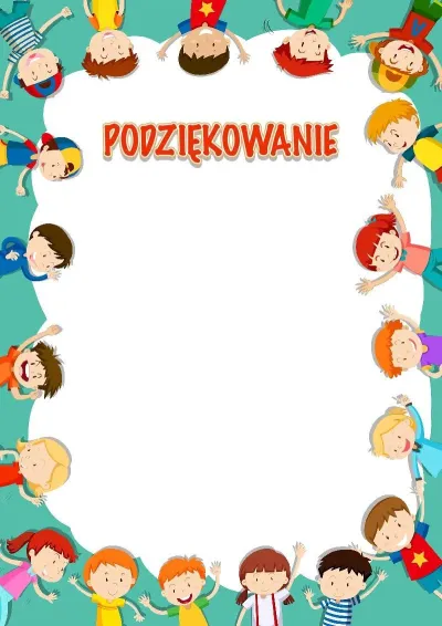 Szablon dziecięcego podziękowania «Przyjaźń dzieci z całego świata»
