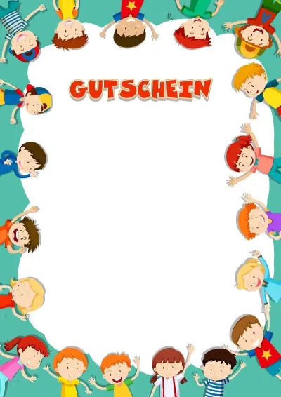 Vorlage für einen Kindergutschein «Kinder der ganzen Welt sind Freunde»
