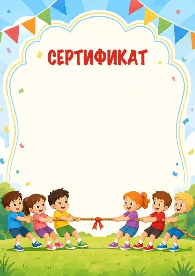 «Көңілді мәрелер» сертификат үлгісі