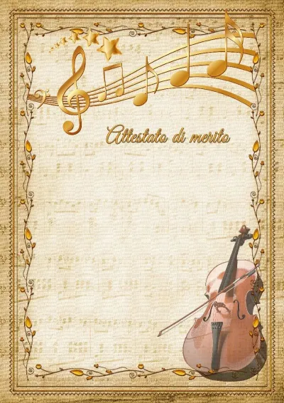 Modello di attestato musicale «Contrabbasso»