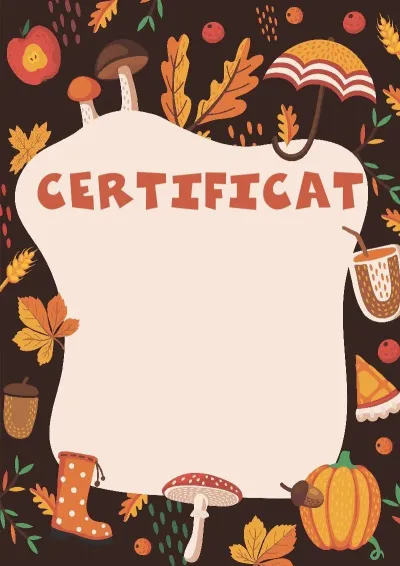 Modèle de certificat pour enfants « Silence d'automne »