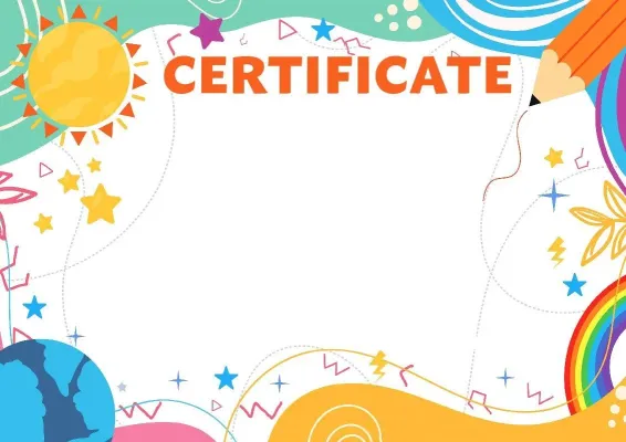 «Sunny Summer» Children's Certificate Template