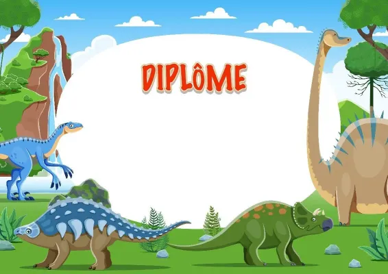 Modèle de diplôme pour enfants «L'ère des dinosaures»