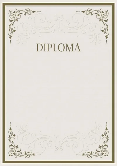 Modello di diploma solenne «Rigore dei motivi»