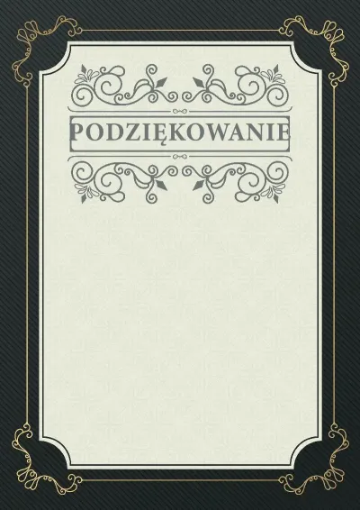 Szablon uroczystego podziękowania «Fuga»
