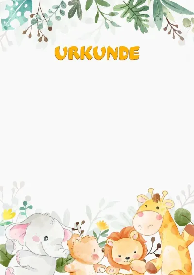 Urkunden-Vorlage «Safari-Freunde»