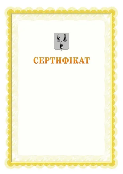 Шаблон офіційного почесного сертифіката №17
