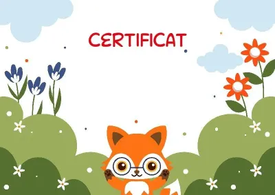 Șablon de certificat pentru copii «În jurul nostru»