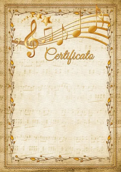 Modello di certificato musicale «Melodia»
