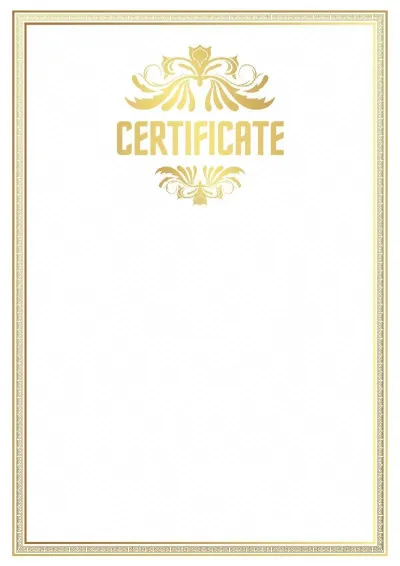 Certificate template 'Gold Standard'