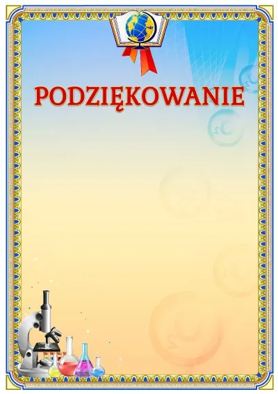 Szablon szkolnego podziękowania «Siła chemii»