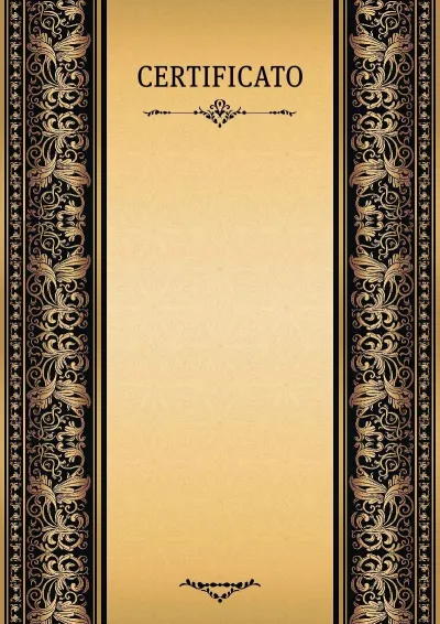 Modello di certificato solenne «Vintage in oro»