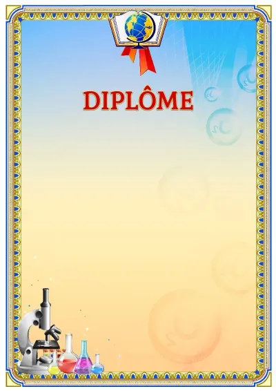 Modèle de diplôme scolaire «La force de la chimie»