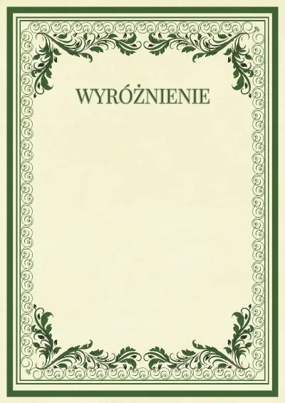 Szablon uroczystego wyróżnienia «Wzory vintage»