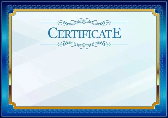 Formal Certificate Template 'Blue in Gold'