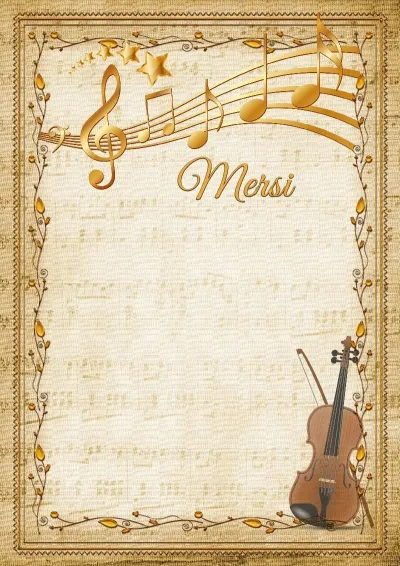 Modèle de lettre de remerciement musicale «Violon»