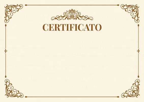 Modello di certificato solenne «Pietra Miliare»