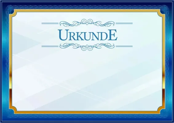 Feierliche Urkunde-Vorlage «Blau in Gold»