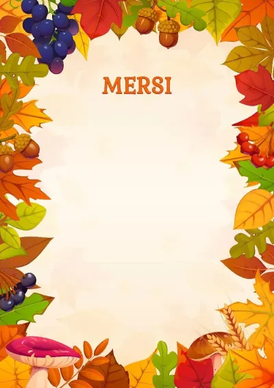 Modèle de lettre de remerciement « Couleurs d'automne »