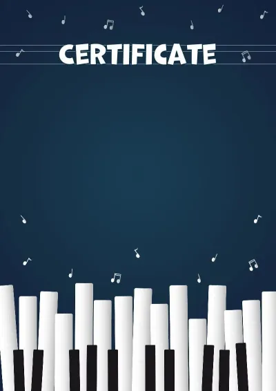 Musical Certificate Template 'The Merry Grand Piano'