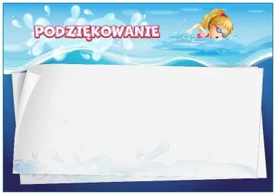 Szablon dziecięcego podziękowania «Mój basen»