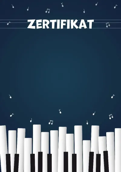 Musik-Zertifikatvorlage «Fröhliches Klavier»