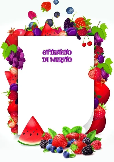 Modello di attestato per bambini «Mix di bacche»