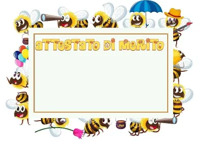 Modello di attestato per bambini «Api allegre»