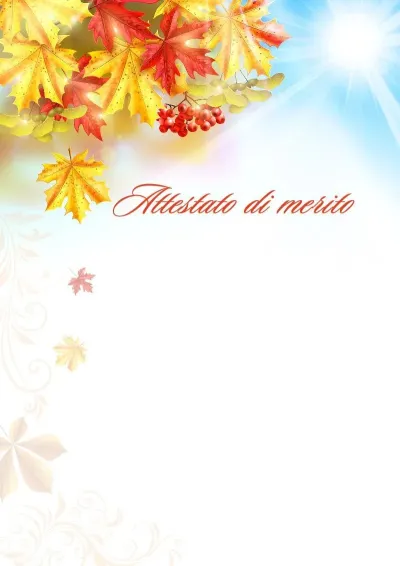 Modello di attestato artistico «Calore autunnale»