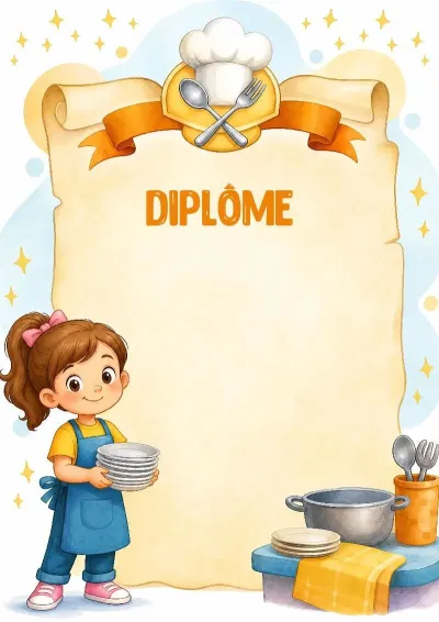 Modèle de diplôme « Petite hôtesse et aide »