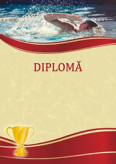 Șablon de diplomă sportivă „Înot sportiv”