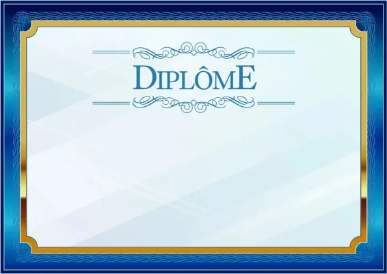 Modèle de diplôme solennel «Bleu et Or»