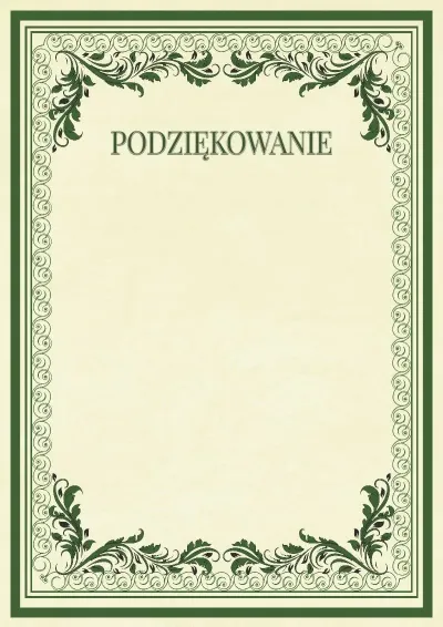 Szablon uroczystego podziękowania «Wzory vintage»