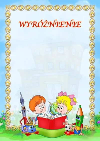 Szablon szkolnego wyróżnienia «Czas do szkoły!»