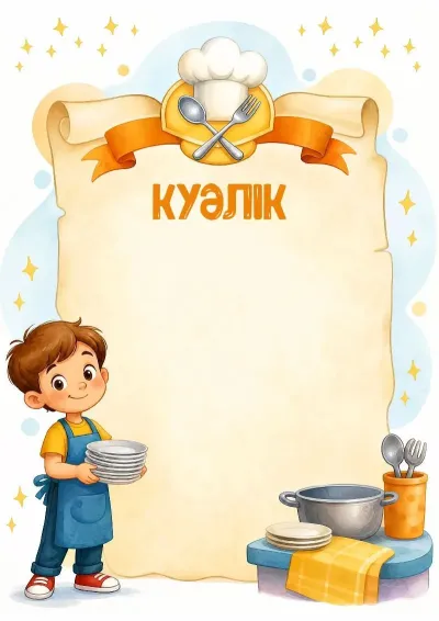 «Үздік кезекші» куәлік шаблоны