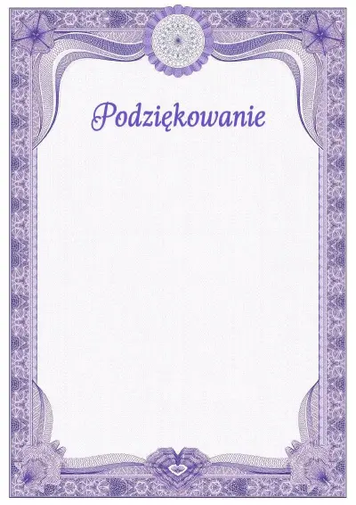 Szablon uroczystego podziękowania nr 2