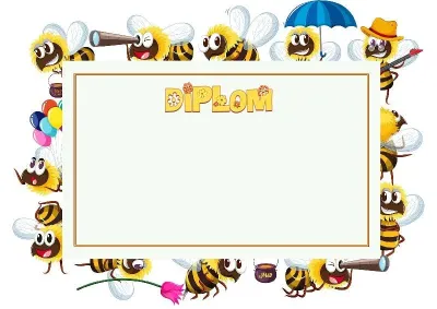 Kindervorlage für ein Diplom „Lustige Bienchen“