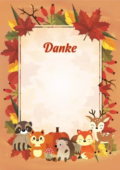 Dankschreiben-Kindervorlage 'Herbstfreunde'