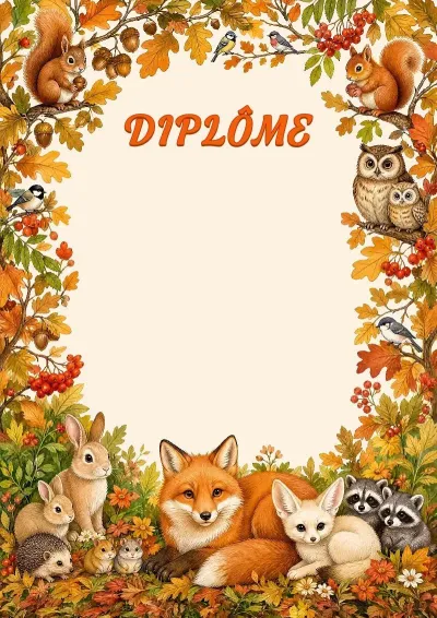 Modèle de diplôme pour enfants « Automne douillet »
