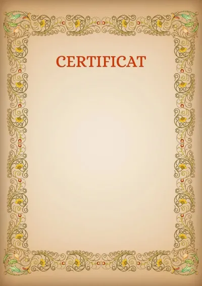 Modèle artistique de certificat «Motifs»