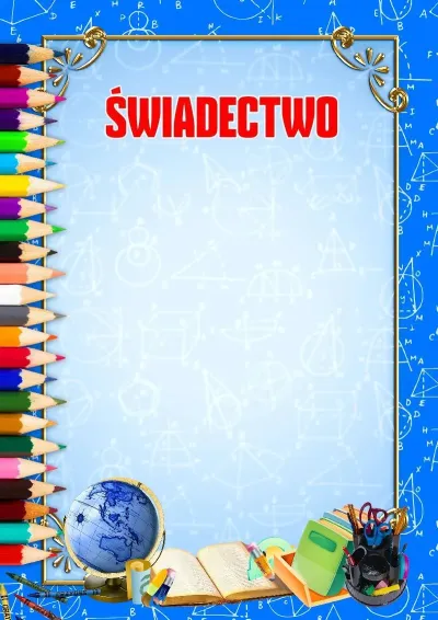 Szablon świadectwa «Czas szkolny»