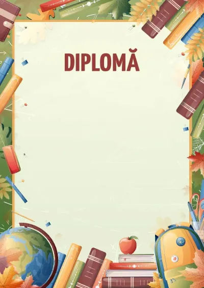 Șablon de diplomă „Chemarea cunoașterii”
