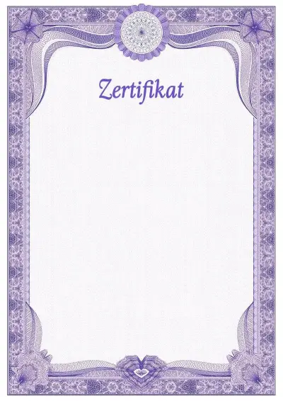 Feierliche Zertifikat Vorlage Nr. 2