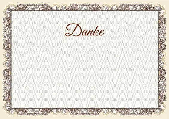 Vorlage für das feierliche Dankschreiben „Edles Platin“
